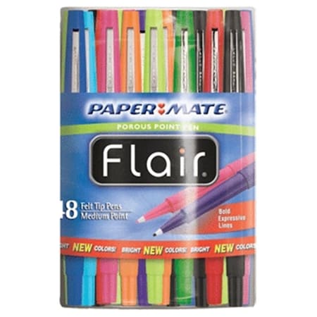Paper Mate Flair Fashion Canister Asst Medium 48 Ct Canister